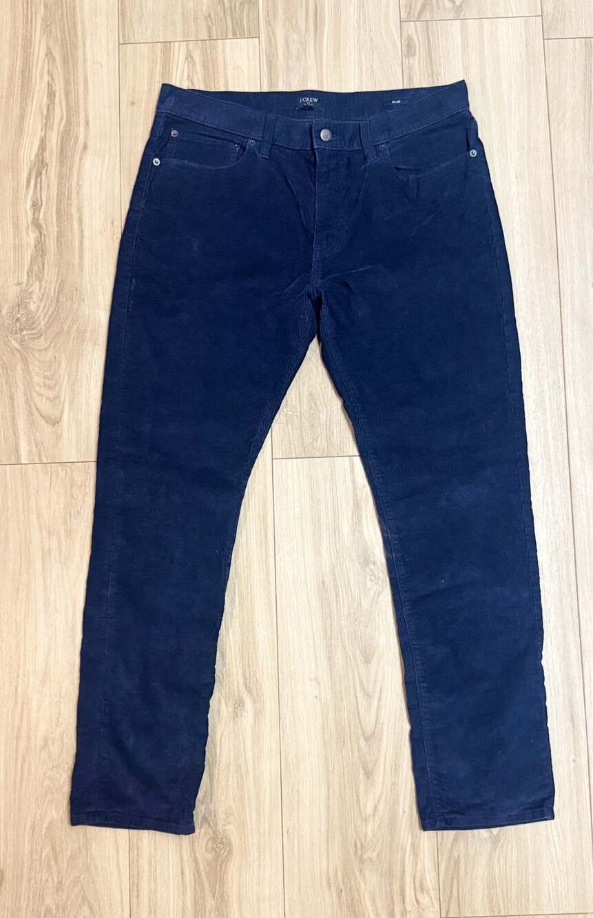 J.Crew Flex Slim Navy Corduroy Pants W33 L30